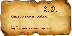 Kesztenbaum Detre névjegykártya